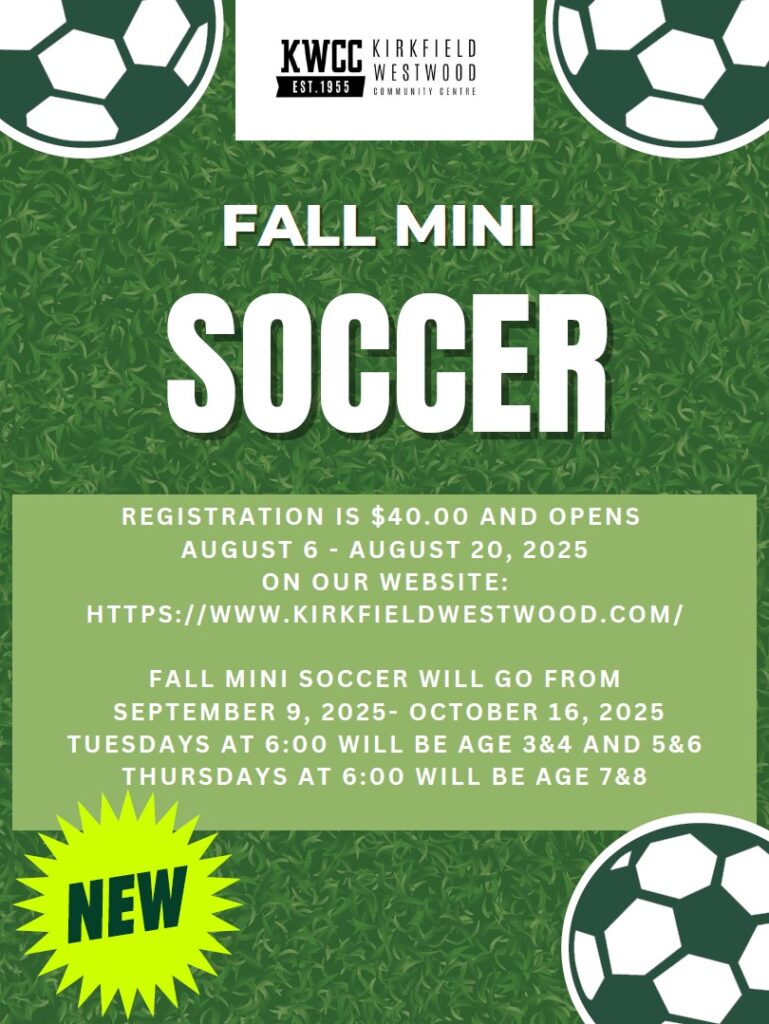 KWCC Minisoccer Fall 2025 Poster